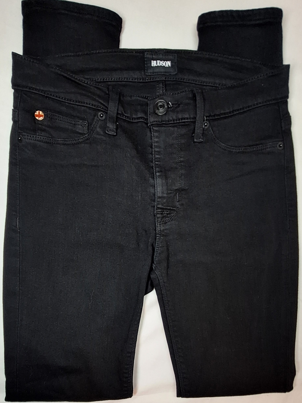 Hudson Nico Mid-Rise Super Skinny Jeans Black Size 4/27